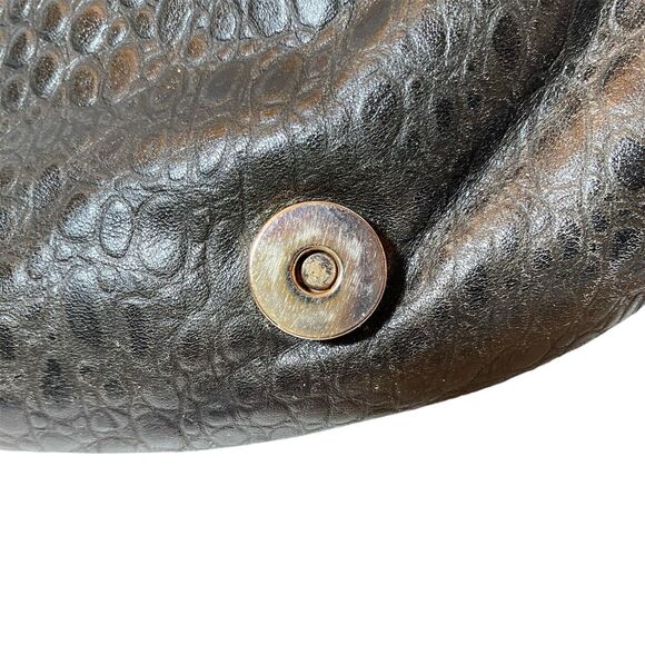 Genuine Pebble Leather Envelope Purse Embellish Design Elephant Tassel Crossbody - Picture 3 of 11